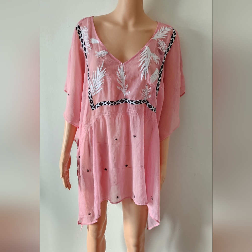 Lane Bryant Pink Sheer Tunic
